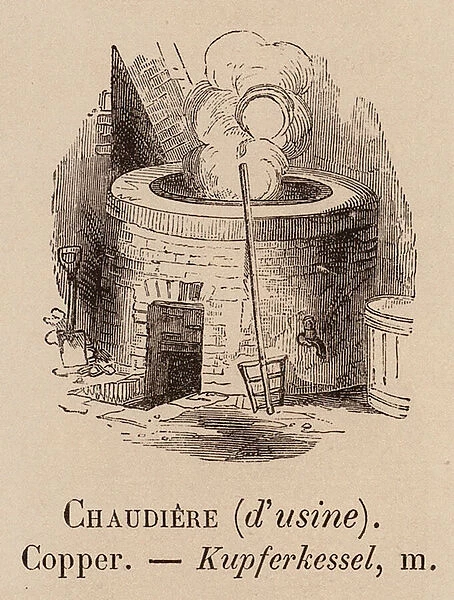 Le Vocabulaire Illustre: Chaudiere (d usine); Copper; Kupferkessel (engraving)