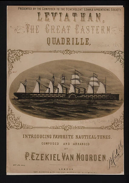 Leviathan, the Great Eastern, Victorian sheet music cover (litho)