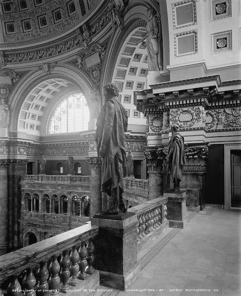Library of Congress, gallery of the Rotunda, c. 1900 (b  /  w photo)