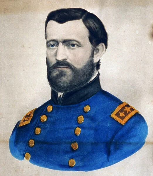 Lieutenant Genl. Ulysses S. Grant, 1880 (hand coloured litho) (hand coloured lithograph)
