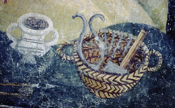 Still Life, a detail from the Lamentation, c. 1164 (fresco) (see 147466)