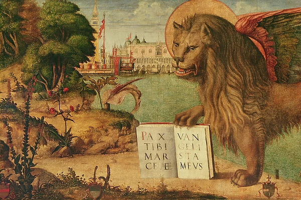 Detail of the Lion of St. Mark, 1516 (oil on canvas) (detail of 60402)