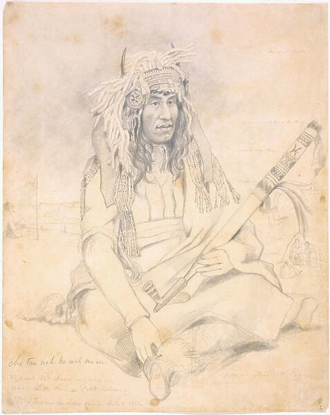 Little Crow, 1851 (pencil on paper)