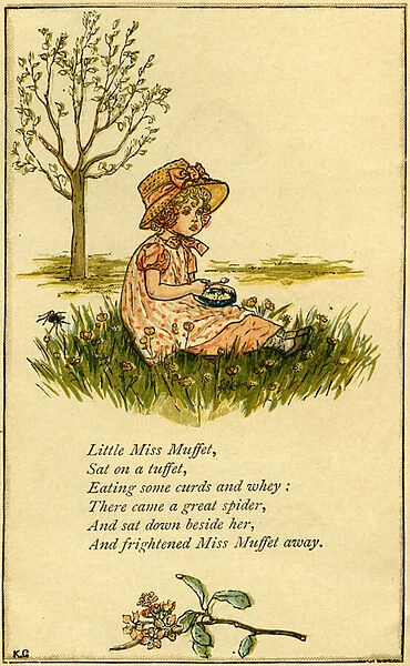 Little Miss Muffet illustrated