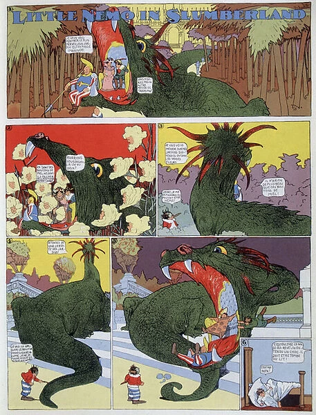 Little Nemo in Slumberland. illustration by Winsor McCay (1867-1934). - 29  /  07  /  1906 - 'Little Nemo in the Land of Dreams'was the title of the French translation of the American comic strip published in 1908 in the weekly La Jeunesse