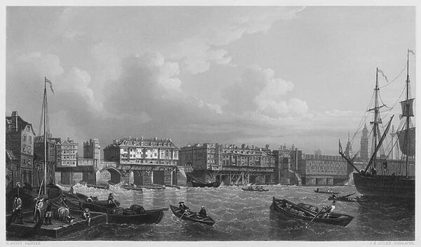 London Bridge, 1745, from the picture in the Vernon Gallery (engraving)
