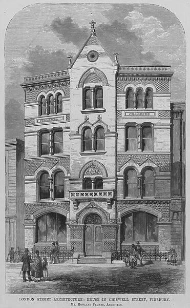 London Street Architecture, House in Chiswell Street, Finsbury (engraving)