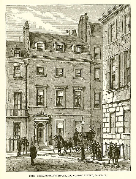 Lord Beaconsfields House, 19, Curzon Street, Mayfair (engraving)