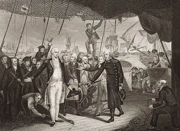 Lord Viscount Duncans Victory, illustration from Englands Battles by Sea