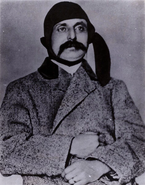 Louis Bleriot, French aviator who was the first to fly a powered aircraft across the English Channel (b  /  w photo)
