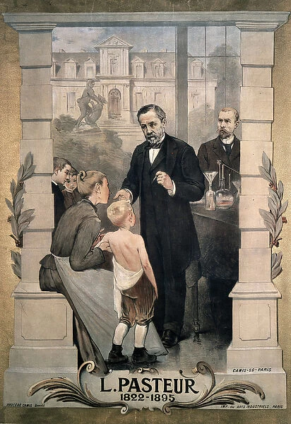 Louis Pasteur (1822-1895), French chemist and biologist, vaccinating a child