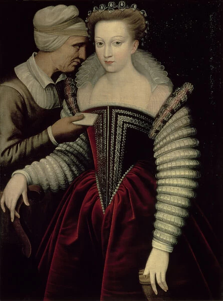 The Love Letter, a Lady with her Maid (oil on canvas)