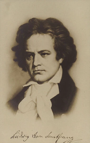 Ludwig van Beethoven, German composer and pianist (1770-1827) (engraving)