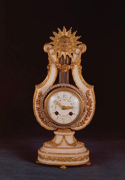 Lyre clock, c. 1810 (marble and ormolu with paste jewels)