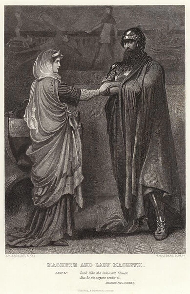 Macbeth and Lady Macbeth, Macbeth, Act I, Scene V (engraving)