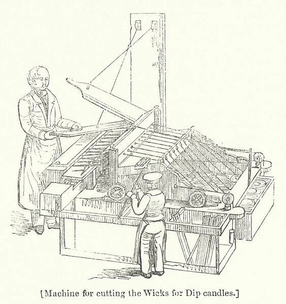 Machine for cutting the Wicks for Dip candles (engraving)