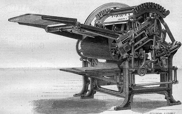 Machine used for zincography, 19th century. Engraving in '