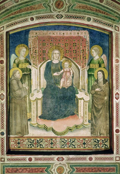 Madonna Enthroned with St. Francis of Assisi, St. Clare and Two Angels (fresco)