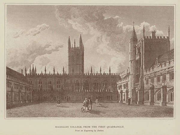 Magdalen College, from the First Quadrangle (engraving)