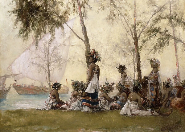 The Maidens Isle, Zanzibar, (oil on canvas)