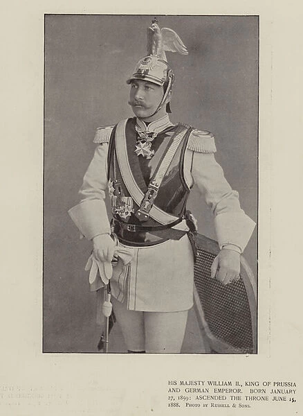 His Majesty William II, King of Prussia and German Emperor (b  /  w photo)
