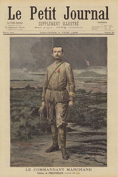 Major Jean-Baptiste Marchand, French soldier and explorer (colour litho)