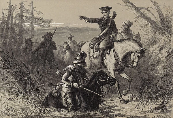 Major Washington on his Mission to the French Commander (engraving)