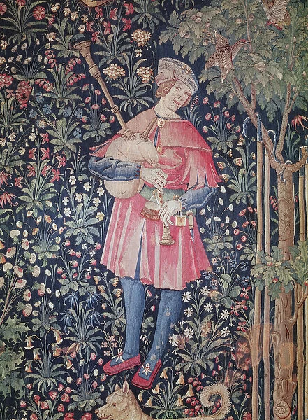 A Man Playing the Bagpipes, detail from La Danse, part of La Noble Pastorale, c