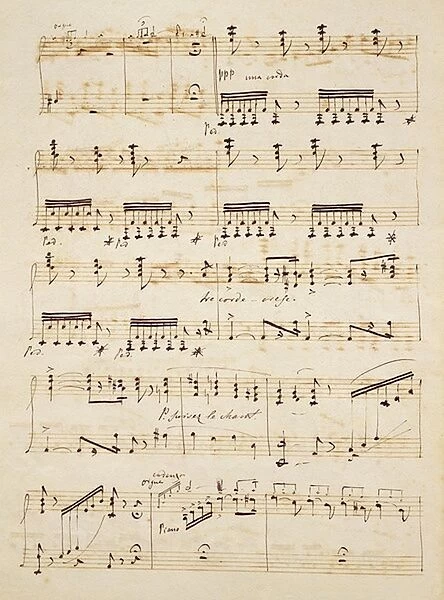 Manuscript page from the score of Les Huguenots