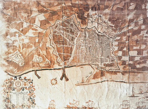 Map of the city of Barcelona, 1697