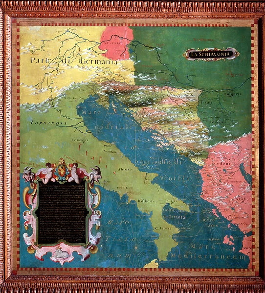 Map of Italy and Yugoslavia (Slavic countries), c. 1581 (mural painting)