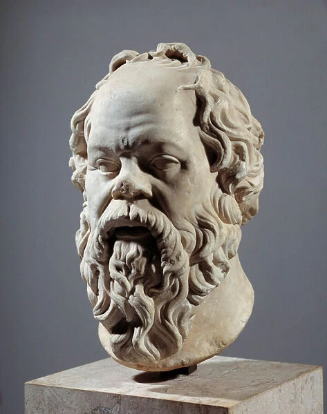 Marble bust of the Greek philosopher Socrates (470-399 BC