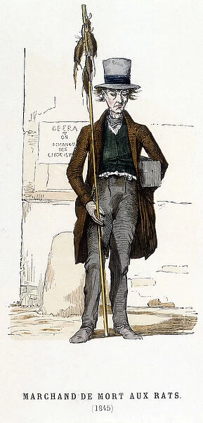 Marchand de mort aux rats, 1845 - in 'Paris a travers les siecles'by H