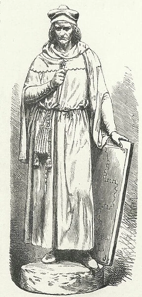 Master Gerhard, first master mason of Cologne Cathedral (engraving)