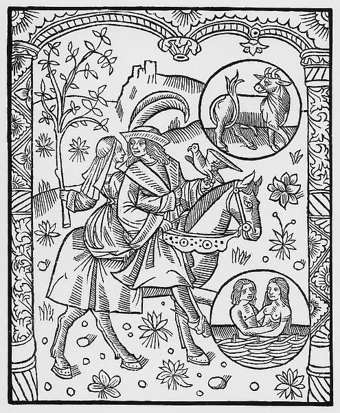 May, from the Almanach des Bergers, 1491 (xylograph) (b  /  w photo)