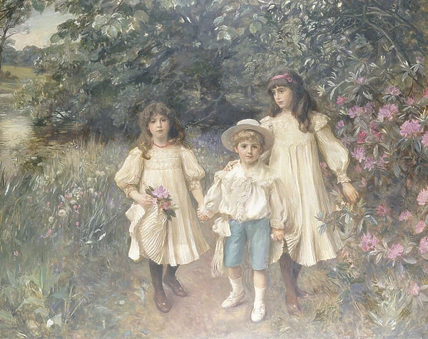 Meriel, Cynthia and George (Perkins), 1900-1 (oil on canvas)