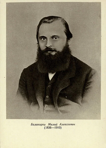 Mily Alexeyevich Balakirev, Russian pianist, conductor and composer (1836-1910) (b  /  w photo)