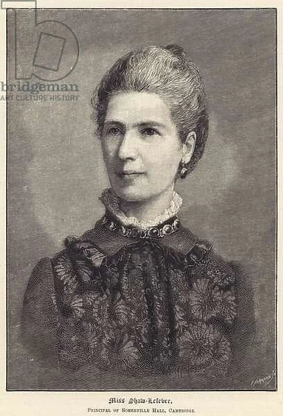 Miss Shaw-Lefevre, Principal of Somerville Hall, Cambridge (engraving)