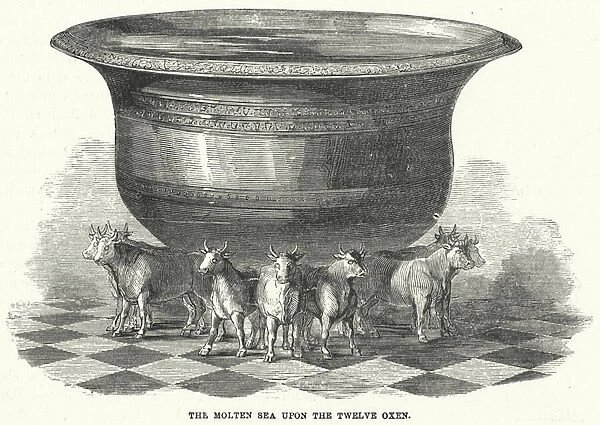 The Molten Sea upon the Twelve Oxen (engraving)