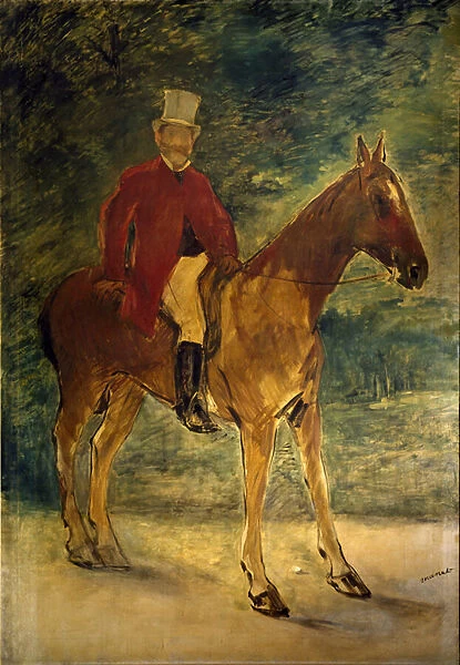 Monsieur Arnaud a Horseback Painting by Edouard Manet (1832-1883) 1875 Dim