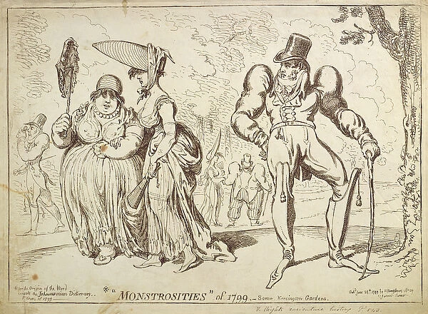 Monstrosities of 1799, or Scene in Kensington Gardens, published by Hannah Humphrey in