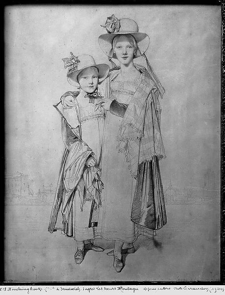 The Montagu Sisters in Rome, 1815 (graphite on paper) (b  /  w photo)