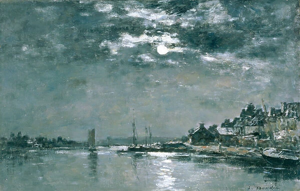 Moonlit Seascape (oil on canvas)