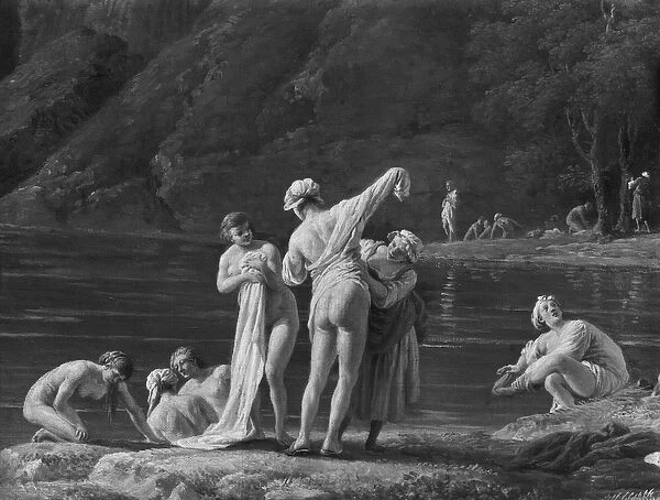 Morning, The Bathers, central detail, 1772 (oil on canvas) (see also 414960 & 414962)