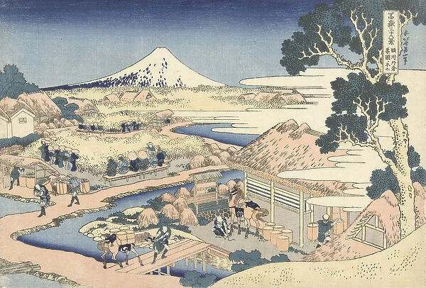 Mount Fuji from Katakura tea garden, c. 1830 (woodblock print)