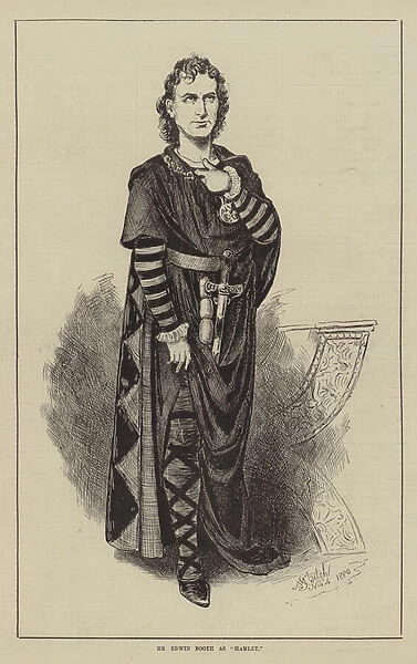 Mr Edwin Booth as 'Hamlet'(engraving)