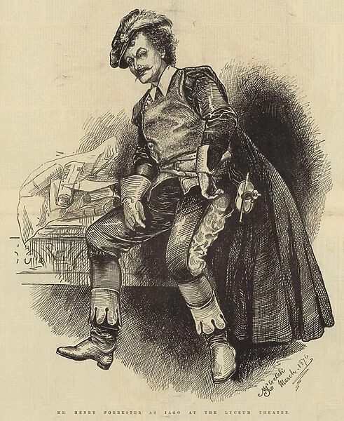 Mr Henry Forrester as Iago at the Lyceum Theatre (engraving)