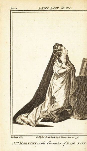 Mrs Elizabeth Hartley in the character of Lady Jane Grey in John Banks Lady Jane Grey