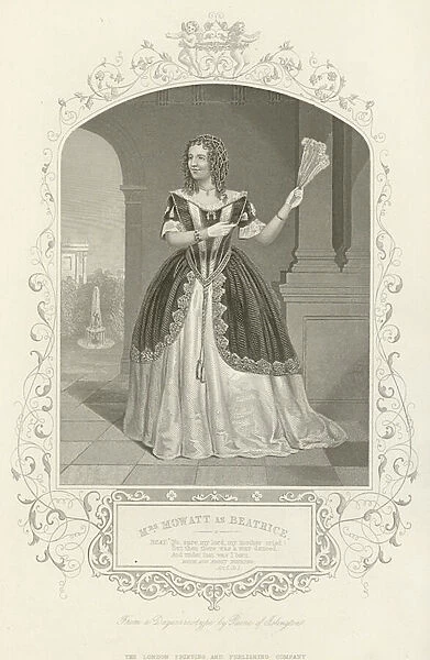 Mrs Mowatt as Beatrice, Much Ado About Nothing, Act II, scene i (engraving)