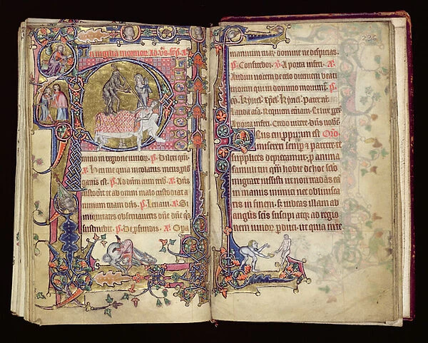 Ms 1-2005, ff. 235v-236r: Death Striking, historiated initial from the Macclesfield